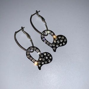 From Paris - Parisian - bling heart earrings